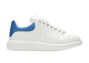 Alexander McQueen Oversized White Ultramarine Croc (625162WHYB89407)