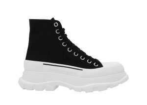 Alexander McQueen Tread Slick Lace Up Boot Black White (W) (611706W4MV21070)