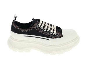 Alexander McQueen Tread Slick Lace Up Boot Denim Black (W) (657579W4L3M1355)