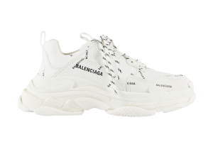 Balenciaga All Over Logo Triple S White Black (536737W2FA19010)