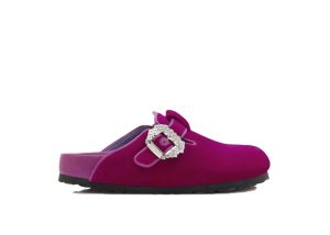 Birkenstock Boston Manolo Blahnik Fuchsia Velvet (122-2133-0001)