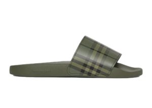 Burberry Embossed Logo Slides Military Green (80427111)