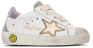 Golden Goose Baby White & Gold Superstar Classic Sneakers (GJF00102.F002837.81614)