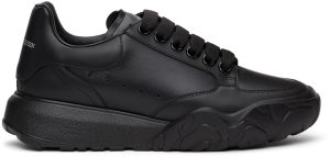 Alexander McQueen Black Court Trainer Sneakers (633915 WHZ94)