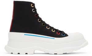 Alexander McQueen Black High Tread Slick Sneakers (604254W4MVG1522)