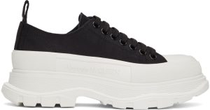 Alexander McQueen Black Tread Slick Low Sneakers (662680W4QK1)