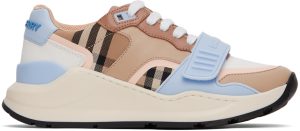 Burberry Blue & Beige Ramsey Sneakers (8048347)