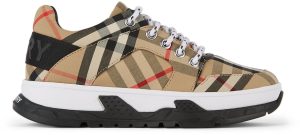 Burberry Kids Beige Vintage Check Logo Detail Sneakers (8037068)