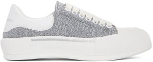 Alexander McQueen Silver Deck Lace-Up Plimsoll Sneakers (682409W4RU1)