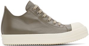 Rick Owens Taupe Calfskin Low Sneakers (RU21S6891 LPO)