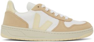 Veja White & Beige V-10 Sneakers (VX0102803)