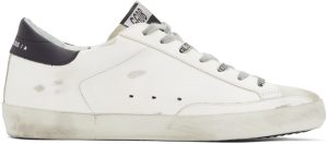Golden Goose White & Navy Dotted Super-Star Sneakers (GMF00101.F000124.1027)