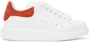 Alexander McQueen White & Red Snake Oversized Sneakers (650788 WHZ4K)