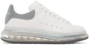 Alexander McQueen White & Silver Clear Sole Oversized Sneakers (610812WHYBH)