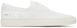 Common Projects White Canvas Four Hole Sneakers (5206)