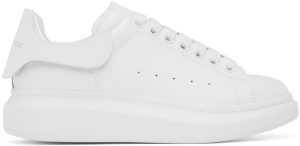 Alexander McQueen White Detachable Tab Oversized Sneakers (625161WHYB7)