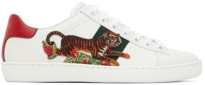 Gucci White ‘Gucci Tiger’ Ace Sneakers (687620 0FI60)