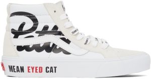Vans White Patta Edition Vault ‘Mean Eyed Cat’ SK8-HI Sneakers (VN0A4BVH5WW)