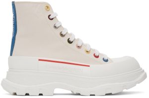 Alexander McQueen White Tread Slick High Sneakers (604254W4MVG)