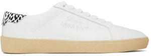 Saint Laurent White Zebra Court Classic SL/06 Sneakers (61068500NL0)