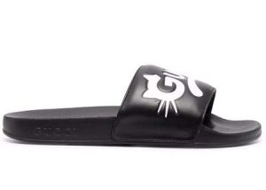 Gucci Kitty Logo Slides Black (W) (659947DIR00)