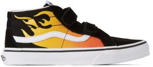 Vans Kids Black & Yellow Hot Flame Sk8-Mid Reissue V Big Kids Sneakers (J VN0A4UI599C)