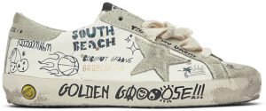 Golden Goose Kids White Allover Lettering Super-Star Classic Sneakers (GYF00101.F002647.10220)