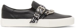 AMIRI Black Bandana Chain Slip-On Sneakers (MFS005-008)