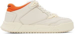 Heron Preston Off-White & Orange Leather Sneakers (HWIA030F21LEA0010300)