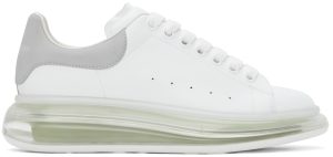 Alexander McQueen White & Silver Oversized Sneakers (662659WIA4T)