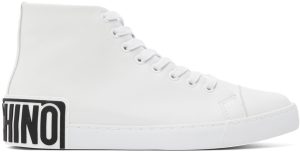 Moschino White Logo Heel High Sneakers (MB15412G1D GA0)