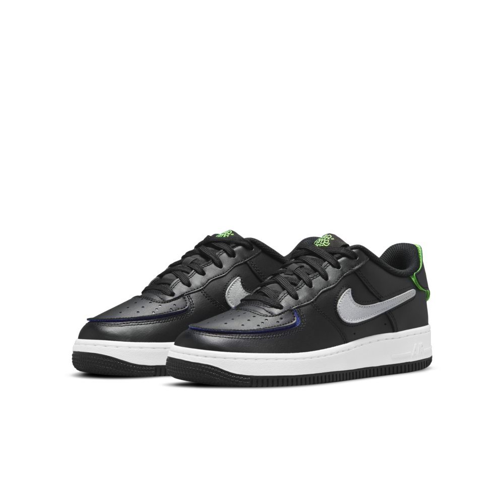 Chaussures NIKE - Af1/1 (Gs) DH7341 001 Black/Metallic Silver/Lapis - Ã lacets - Chaussures 