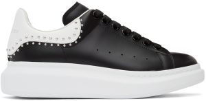 Alexander McQueen Black & White Studded Oversized Sneakers (628017WHTQQ)