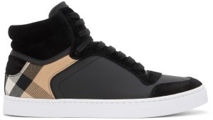Burberry Black House Check Reeth High-Top Sneakers (8024122)