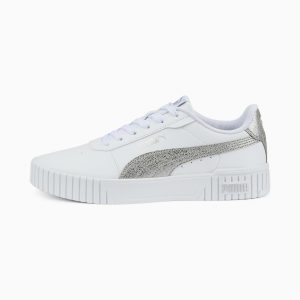 Puma Carina 2.0 Distressed Women Zilver/Wit (387622-02)