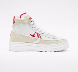 Converse Unisex Rivals Pro Leather X2 High Top Egret/white/university Red (168761C)