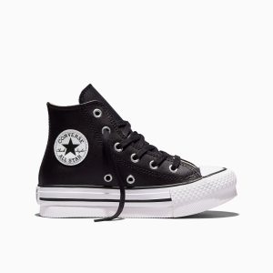 Converse Chuck Taylor All Star Lift Platform Leather Zwart/natural Ivory/wit