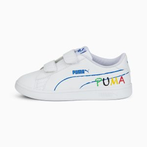 Puma Smash v2 Home School Zwart/Blauw/Groen (386200-02)