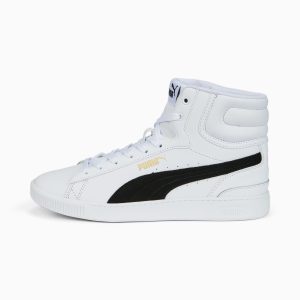 Puma Vikky v3 halfhoge leren Goud/Zwart/Wit (387610-01)