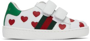 Gucci Baby White Hearts Ace Sneakers (682221 CPWB0)