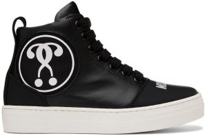 Moschino Kids Black Patch High Sneakers (71790)