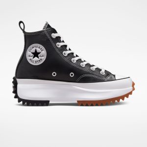 Converse Run Star Hike Platform Foundational Leather Zwart/wit/gum