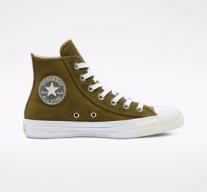 Converse Womens +1 Detail Chuck Taylor All Star High Top Dark Moss/white/egret (569766C)