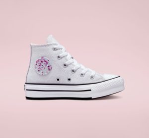 Converse Chuck Taylor All Star Lift Platform Glitter Wit/zilver/natural Ivory (372741C)