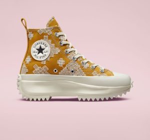 Converse Run Star Hike Platform Tonal Embroidery Goldtone/egret/egret (A02231C)