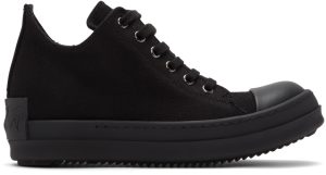 Rick Owens Drkshdw Black License Plate Low Sneakers (DS01B7802 DMEH1)