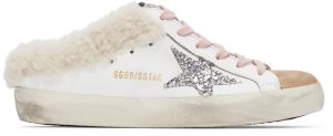 Golden Goose SSENSE Exclusive White & Brown Shearling Super-Star Sneakers (GWF00110.F000798.80194)