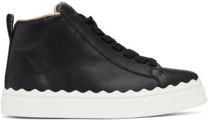 Chloé Black Lauren High-Top Sneakers (CHC21S41342)