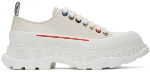 Alexander McQueen Off-White Tread Slick Low Sneakers (604257W4MVG)