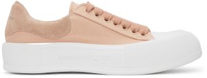 Alexander McQueen Pink Deck Lace Plimsoll Sneakers (654593W4PQ1)